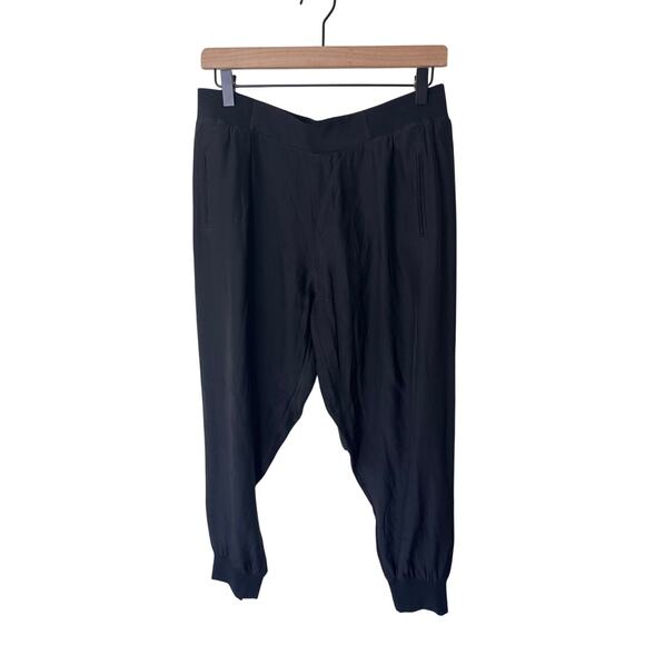 ATM Anthony Thomas Melillo Black 100% Silk Jogger Pants Medium - Picture 1 of 10